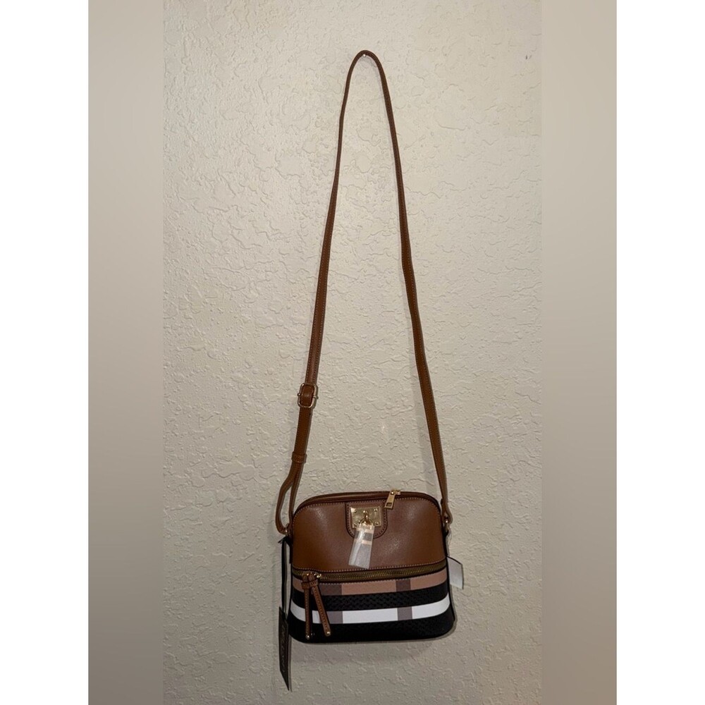 Deluxity Los Angeles Plaid Dome Crossbody Bag Multicolor